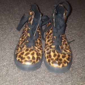 Sold. Cheetah print high top Sneakers